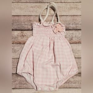 Archimede Boutique Brand Pink & White Check Bathing Suit Baby Girl 9-12 Months